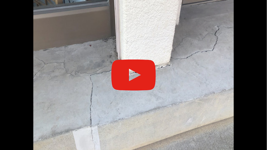 【動画】沈下が原因で発生したひび割れの解説